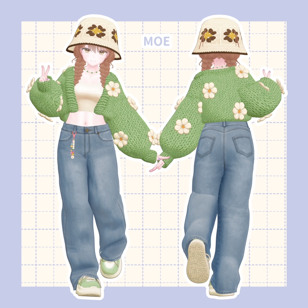【VRC向け】Flower Knit【複数アバター対応】※1/6マリシア追加対応※