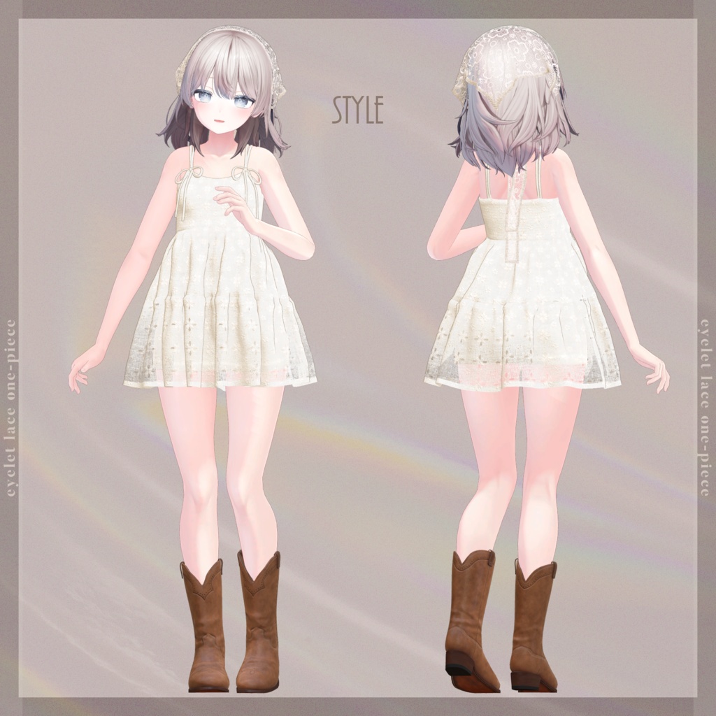 📢しなの追加対応【VRC向け】EYELET CAMI【複数アバター対応】