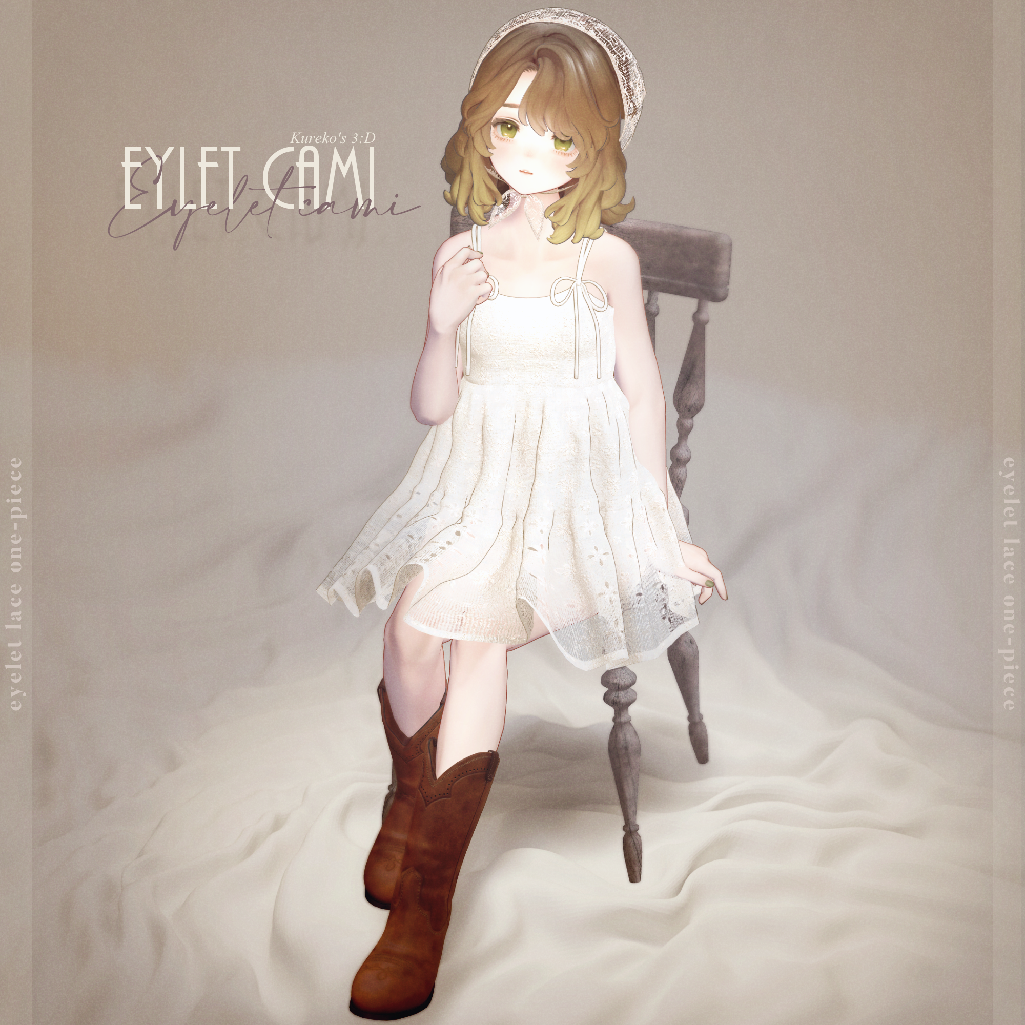 📢追加対応8/4【VRC向け】EYELET CAMI【複数アバター対応】