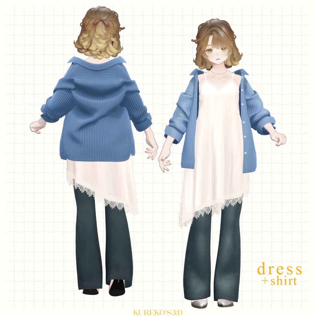 【VRChat向け】Satin lace camisole【マリシア対応】