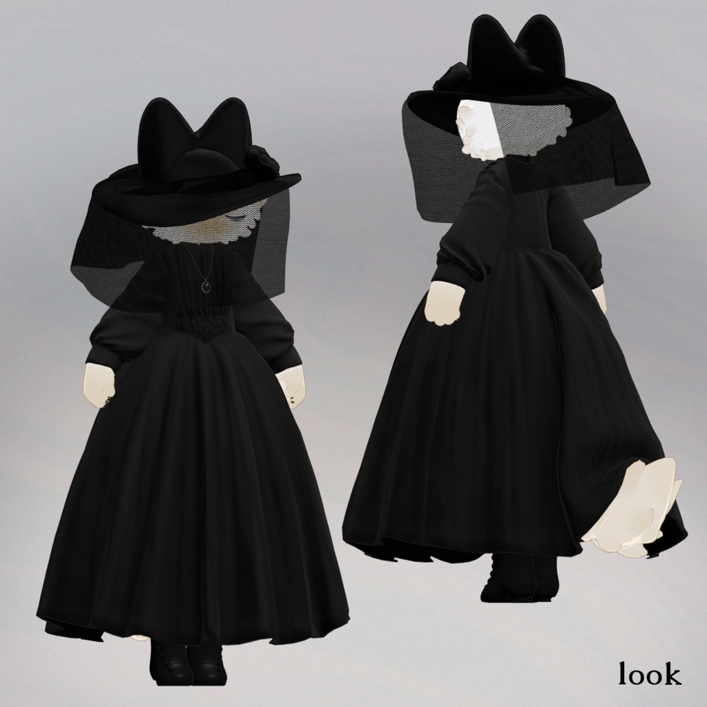 【VRChat向け】mourning dress【フィニシフ対応】