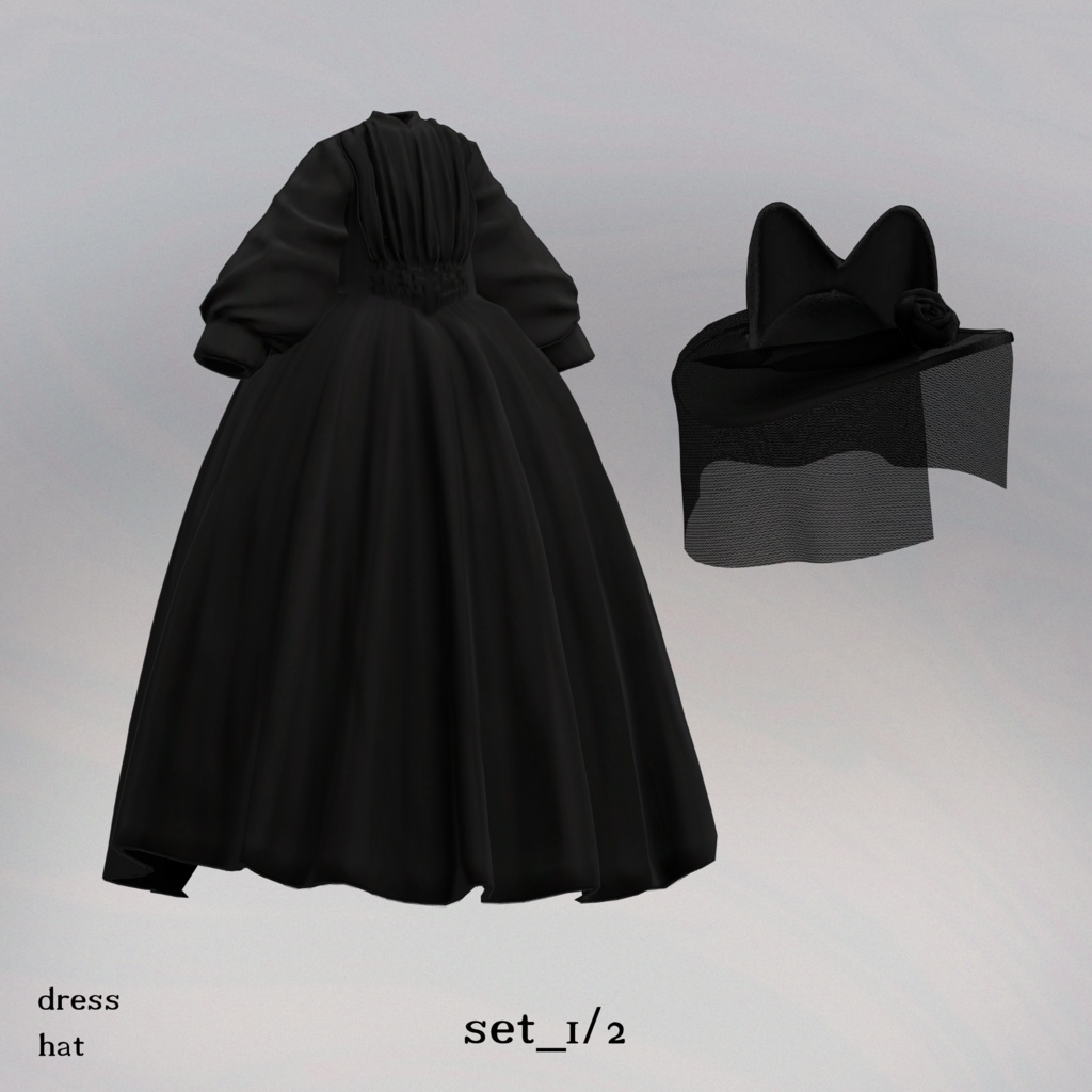 【VRChat向け】mourning dress【フィニシフ対応】
