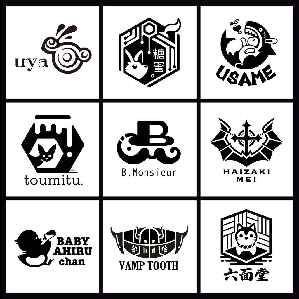 文字+イラストでオリジナルロゴやマークをデザインします