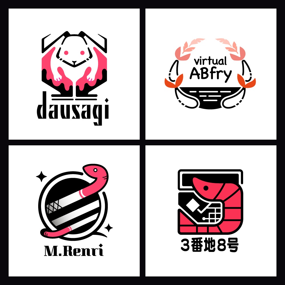 文字+イラストでオリジナルロゴやマークをデザインします