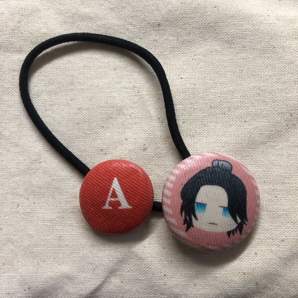 A3！くるみボタンヘアゴム 莇