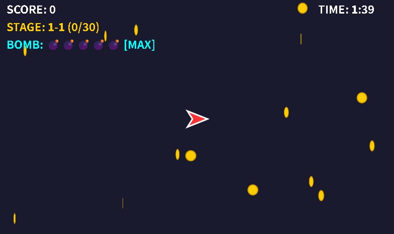 【PC・ゲームパッド専用】2Dコイン拾いゲーム 【AIモードで全作成/JavaScript版＝ブラウザ版/オフライン】