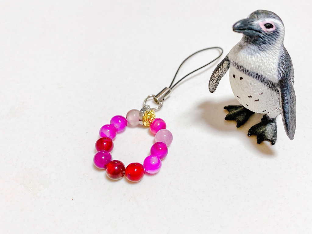 【受注生産】ブルーアゲートストラップ/ピンクアゲートセット