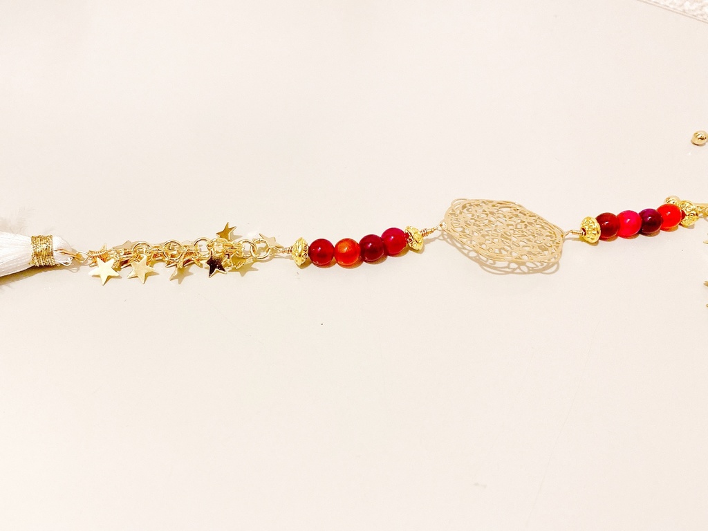 【受注生産】イヤーフック(ブルーアゲート/ピンクアゲート)