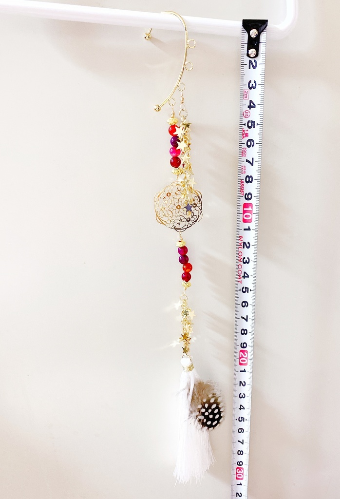 【受注生産】イヤーフック(ブルーアゲート/ピンクアゲート)