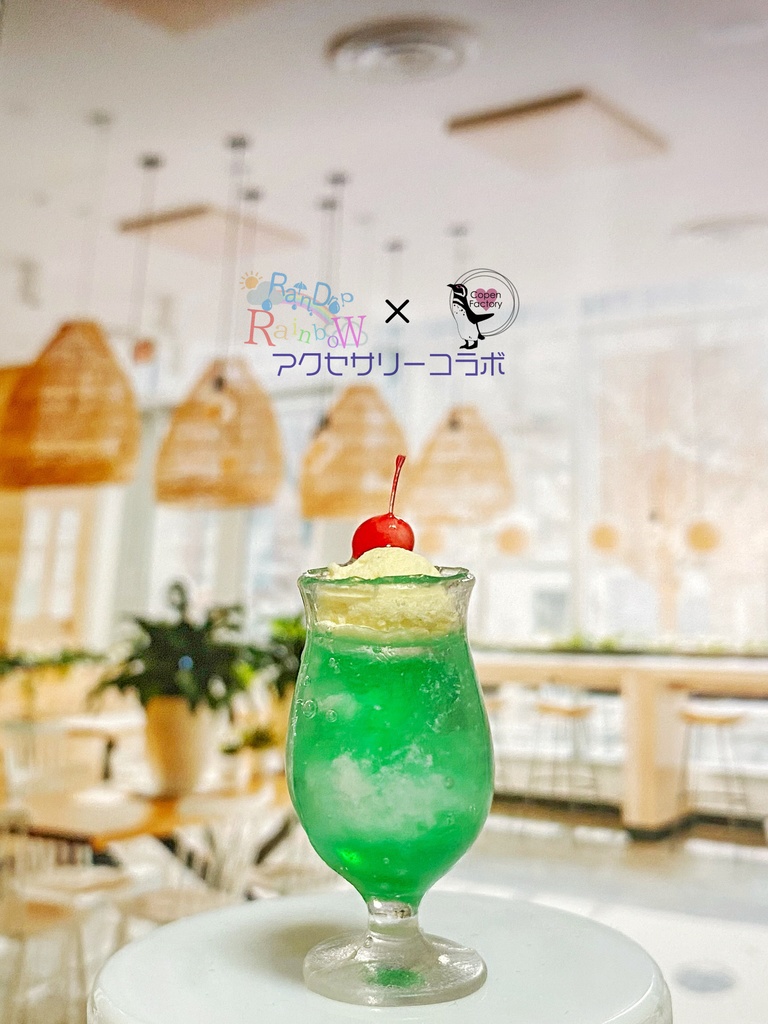 🌈RaindropRainbow×Copen Factory🐧 ハンドメイドコラボ品･ミニチュア クリームソーダ