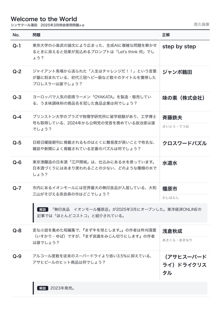 Welcome to the World