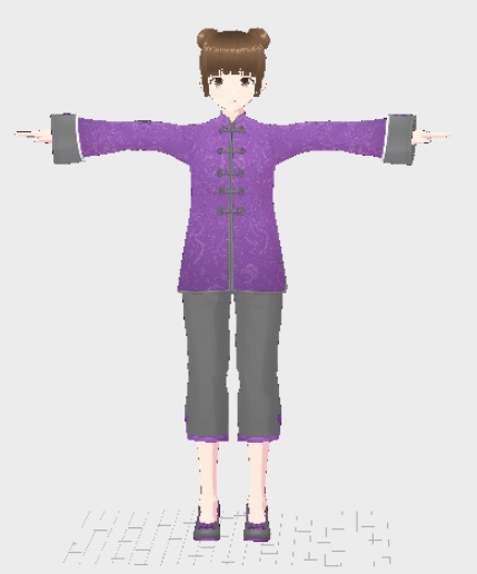 【VRoid】【VRM】中華少女 (紫色)