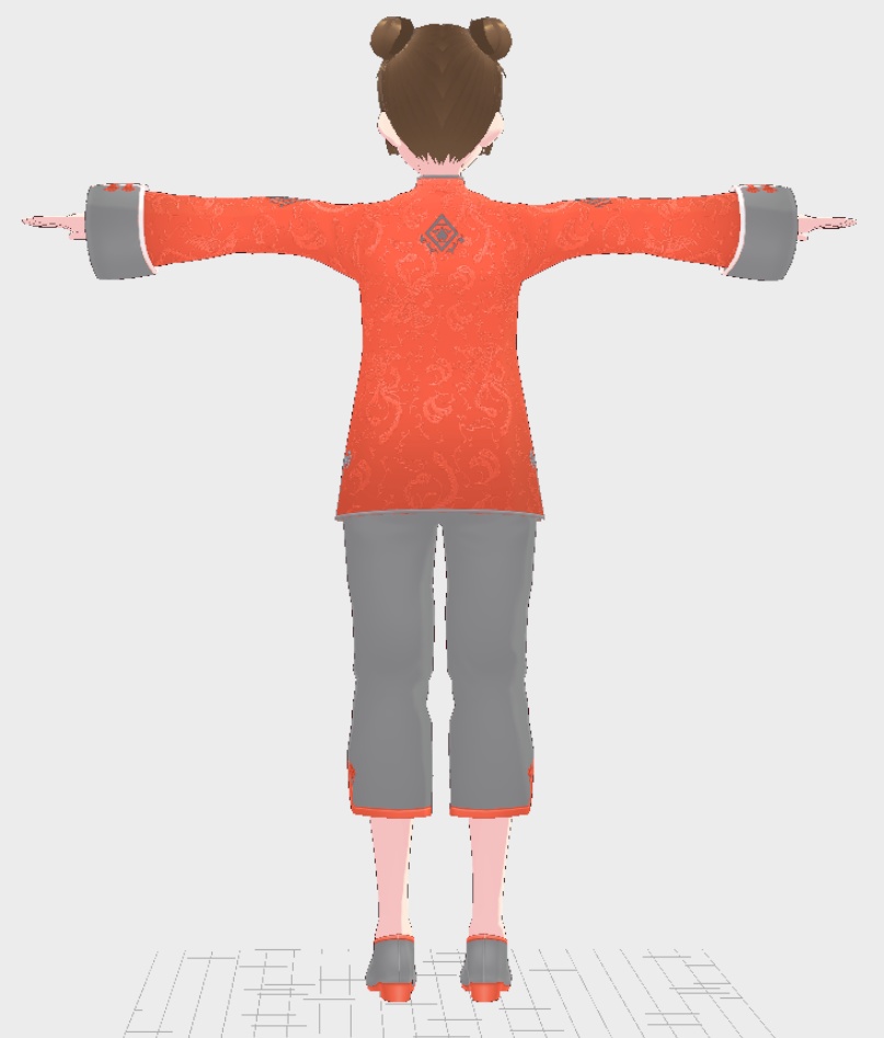 【VRoid】【VRM】中華少女 (朱色)