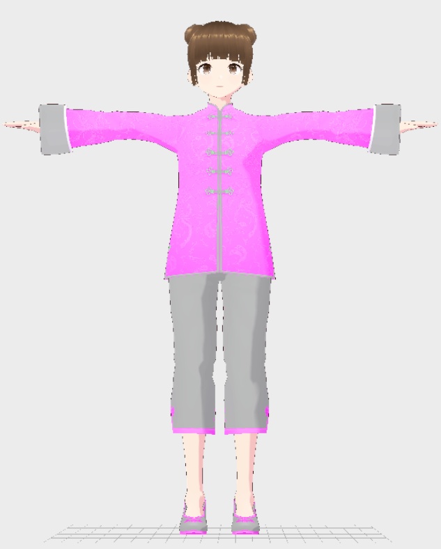 【VRoid】【VRM】中華少女 3色 (朱色、桃色、紫色)セット