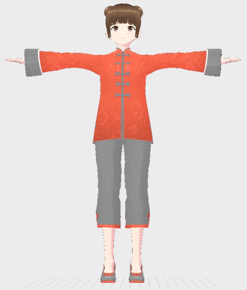 【VRoid】【VRM】中華少女 3色 (朱色、桃色、紫色)セット