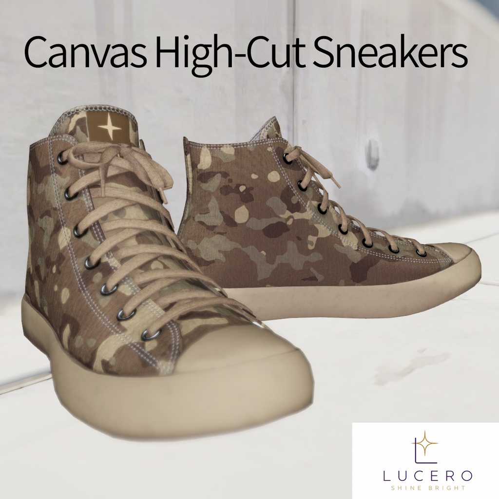 【VRChat対応】Lucero Canvas High-Cut Sneakers / ハイカットスニーカー