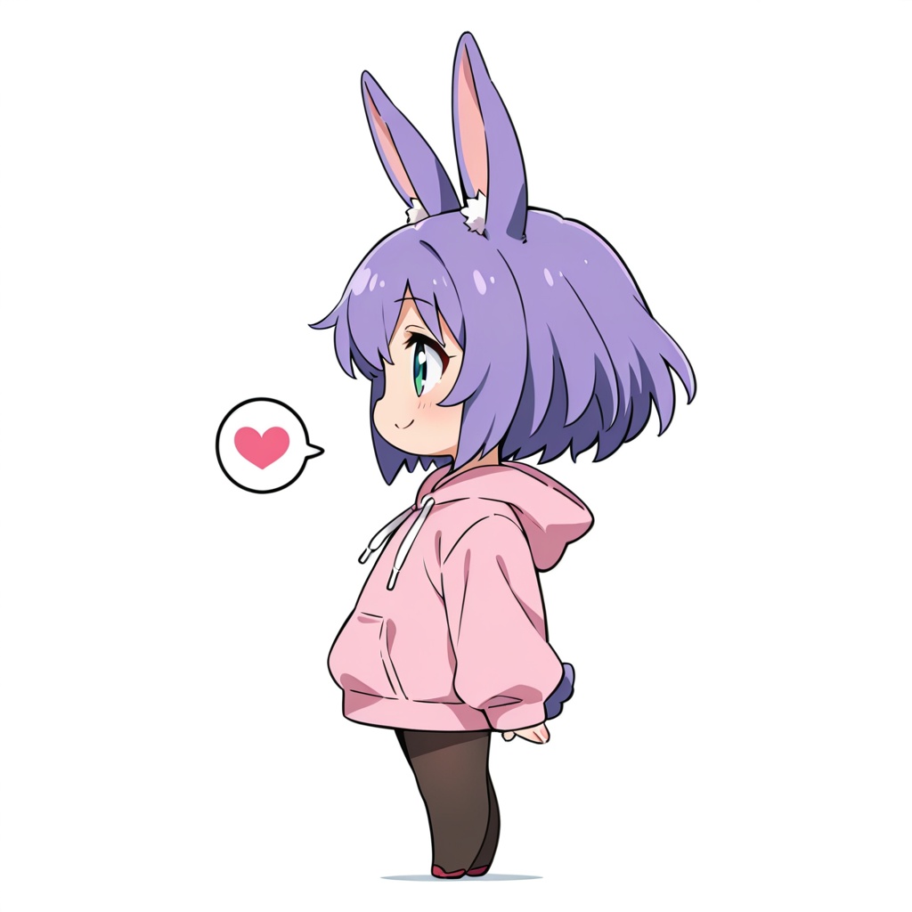 【即購入OK】SNSアイコン用・うさぎ耳ちびキャラ(イラスト素材)