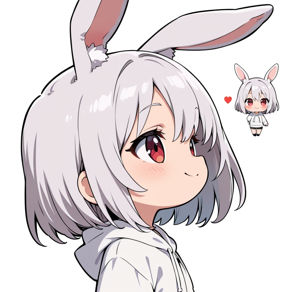 【即購入OK】SNSアイコン用・うさぎ耳ちびキャラ(イラスト素材)