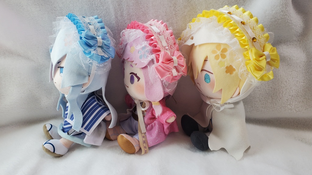 リボン通しレース ヘッドドレス 16cm〜20cmぬいぐるみ用