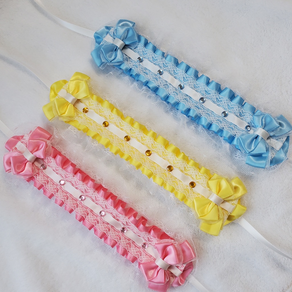 リボン通しレース ヘッドドレス 16cm〜20cmぬいぐるみ用