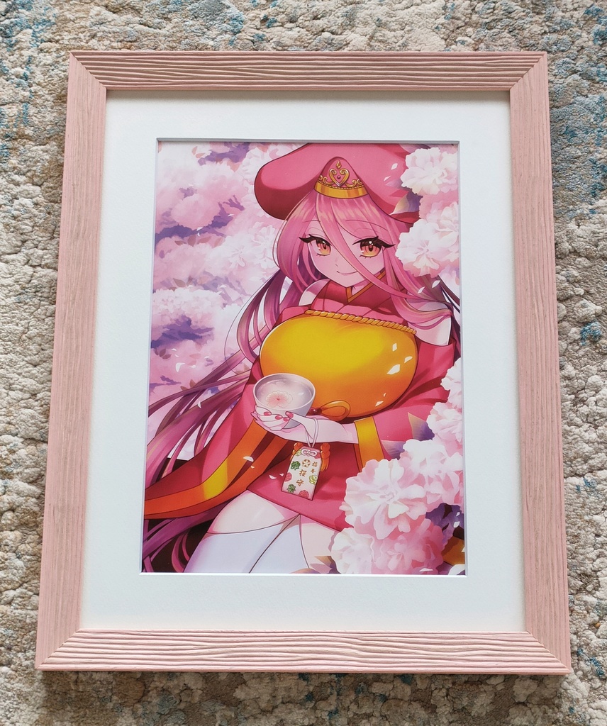 宝財椿ちゃん額入りイラスト