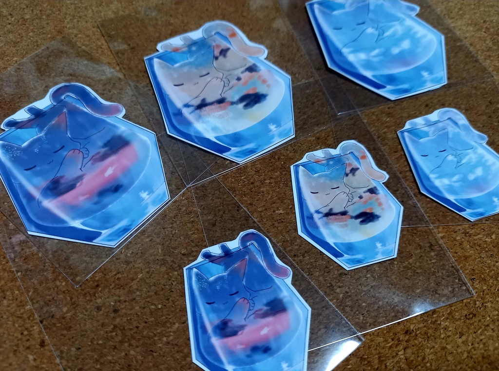 ねむり空ねこ 大ステッカー