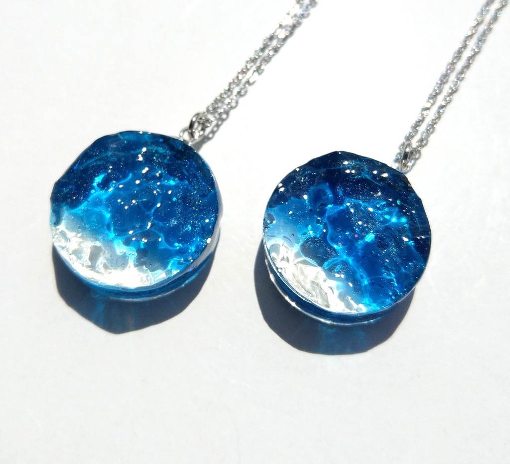 海に映る星ネックレス丸型【自宅発送あんしんBoothパック】