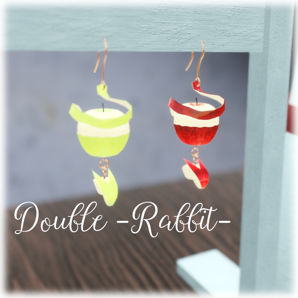 【VRChat想定】リンゴのピアス&チョーカー【アクセサリ】