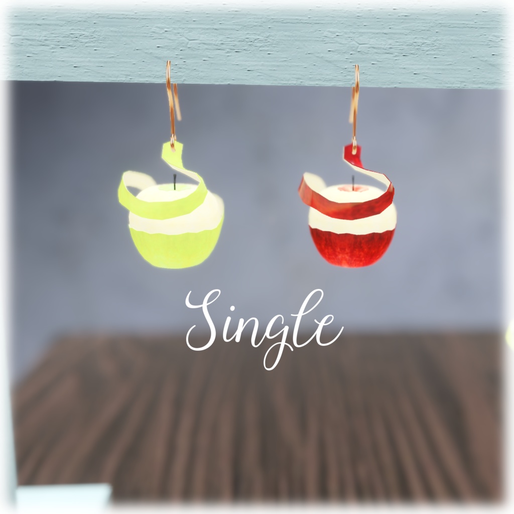 【VRChat想定】リンゴのピアス&チョーカー【アクセサリ】