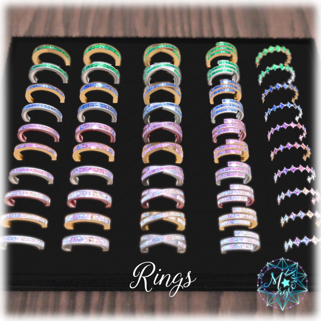 【VRChat想定】Princess Cut Jewelries【アクセサリ】