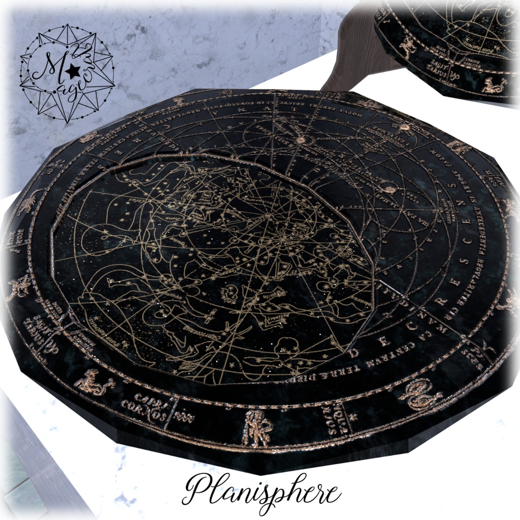 【3Dモデル】黒曜石の星座盤【VRChat想定】