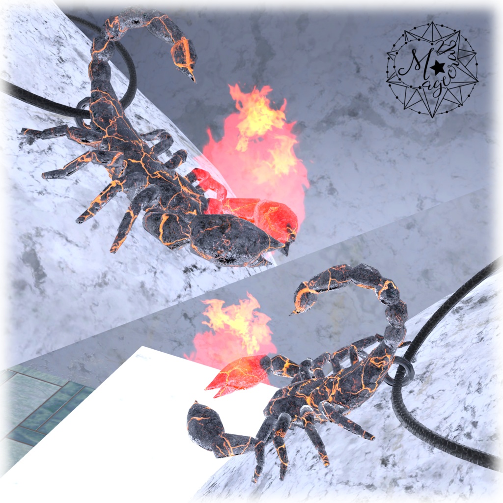 【VRChat想定】蠍(サソリ)の火ネックレス【アクセサリ】