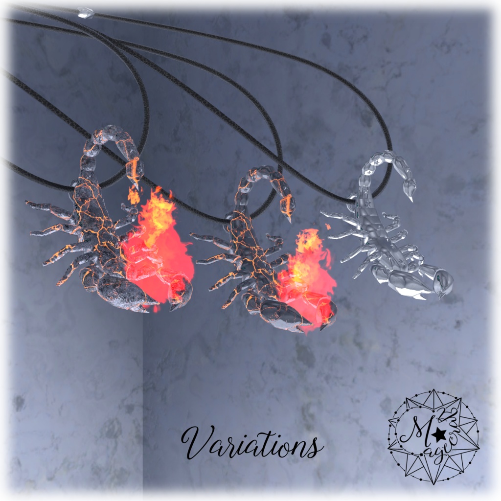 【VRChat想定】蠍(サソリ)の火ネックレス【アクセサリ】