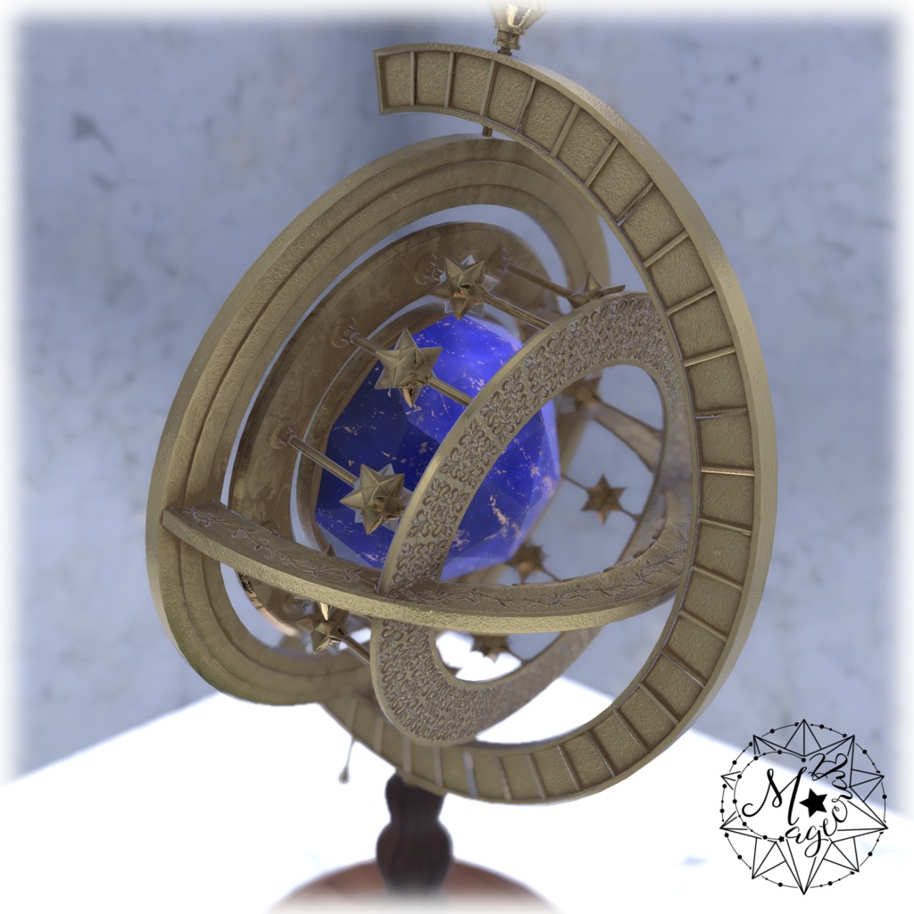 【VRChat想定】Astro Clock(天球儀風置時計)【Udon】