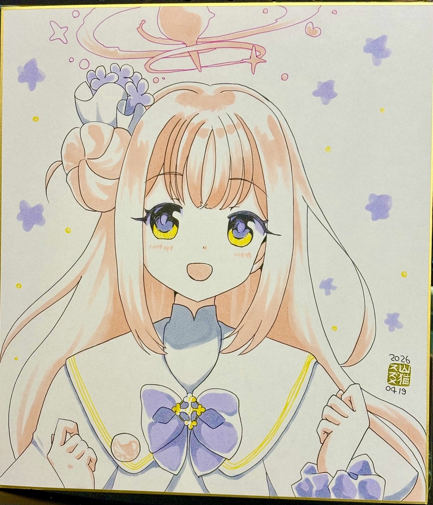 【お誕生日記念】聖園ミカ手描きカラー大色紙【2026】