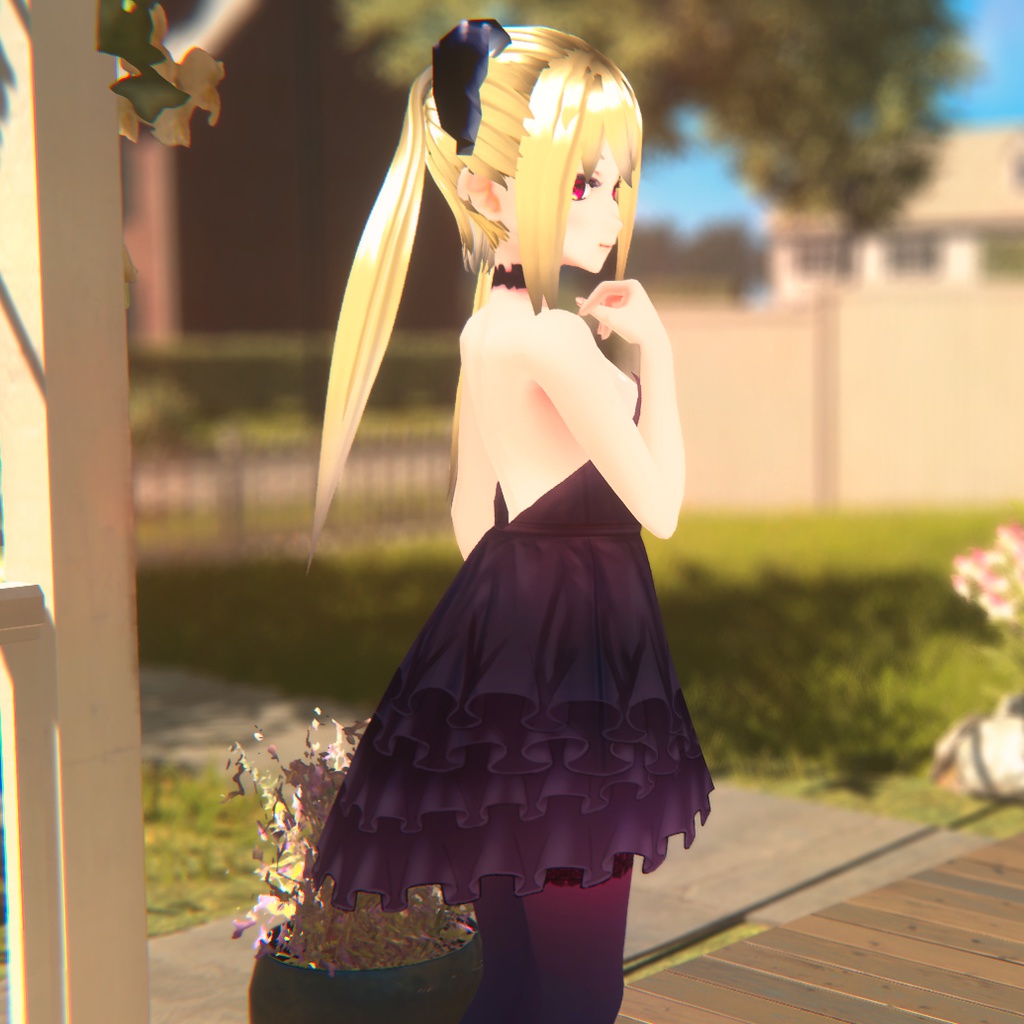 VRoidマナルリちゃんドレステクスチャ + ガーターベルト