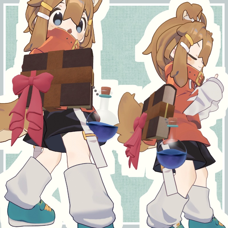 【エク・まめふれんず対応】魔導書ホルダー【中身が揺れるフラスコ付】