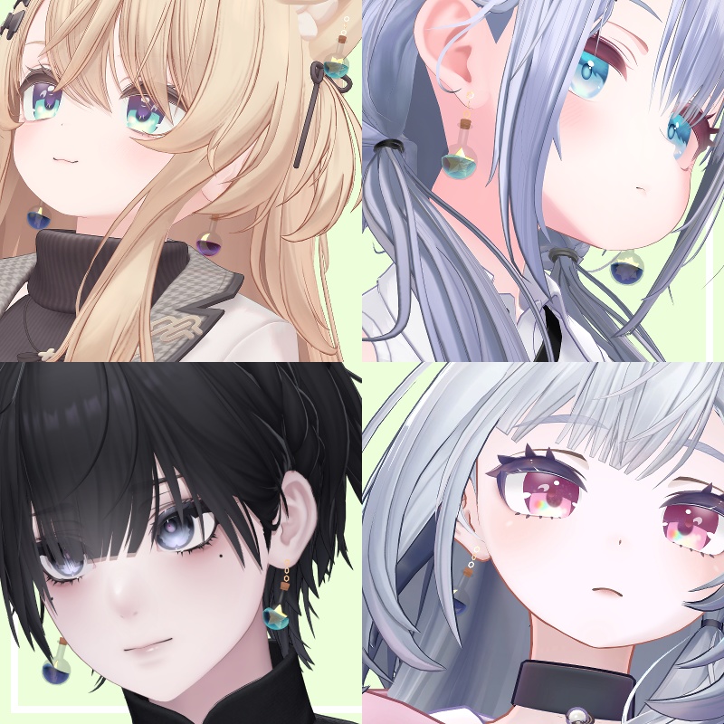 【MA対応】液体が揺れる!!フラスコピアス【12Avatar対応】