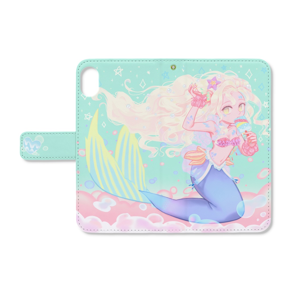 人魚姫 手帳型iPhoneケース - iPhone XR - ストラップ穴 あり