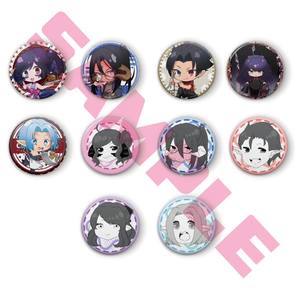 【受注生産】描き降ろしファンアート缶バッジvol.1 コンプリートセット
