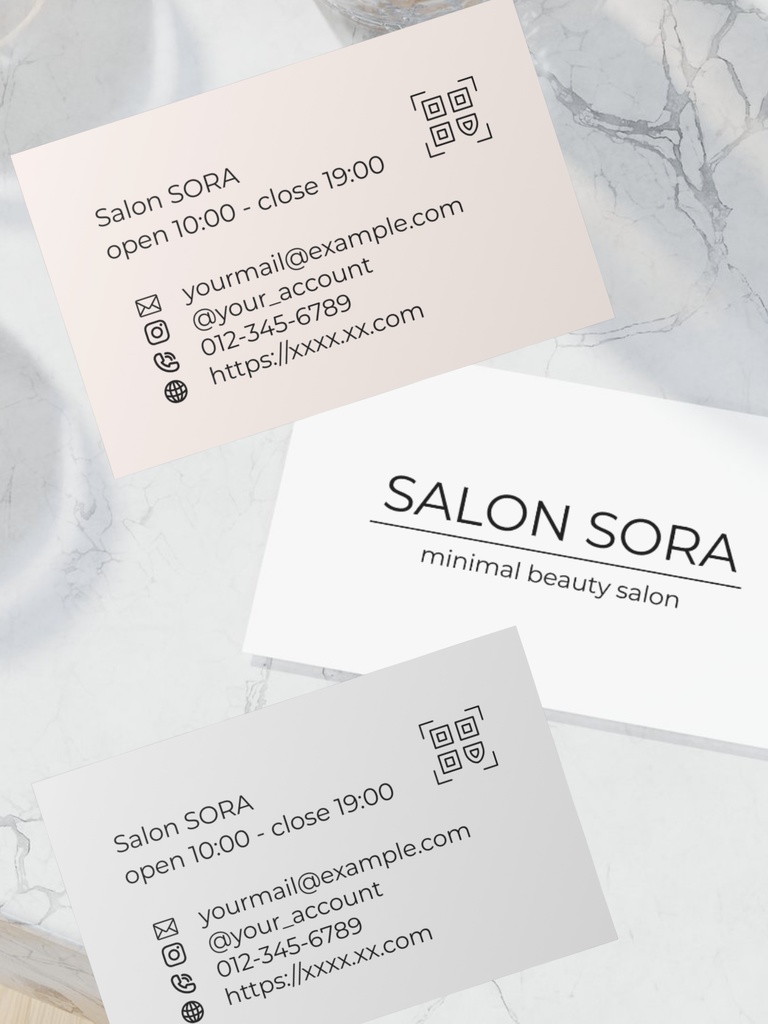 淡色×ミニマル|アイコン連絡先ショップカードテンプレ|美容サロン・カフェ・ショップオーナーさん、ハンドメイド作家さん向け_a.ライトベージュ