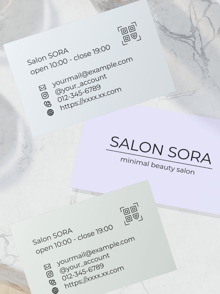 淡色×ミニマル|アイコン連絡先ショップカードテンプレ|美容サロン・カフェ・ショップオーナーさん、ハンドメイド作家さん向け_f.ライトパープル
