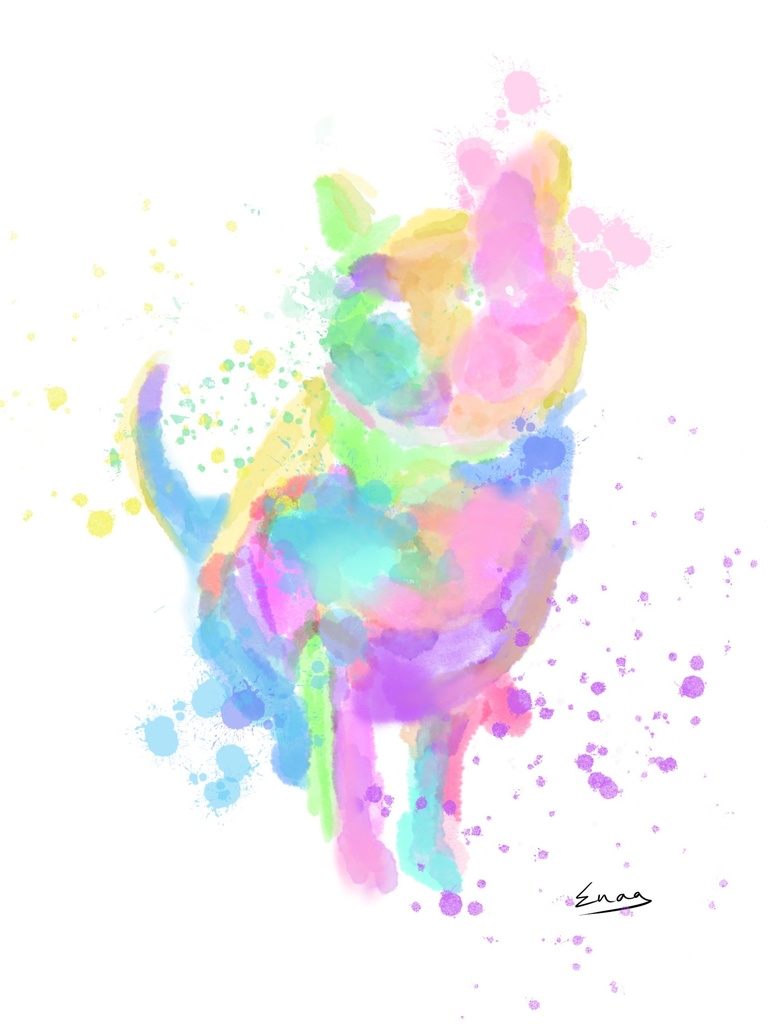 逆塗り絵(猫)ー線を足してオリジナルの絵が完成！