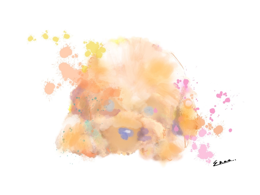 逆塗り絵(トイプードル)ー線を足してオリジナルの絵が完成！