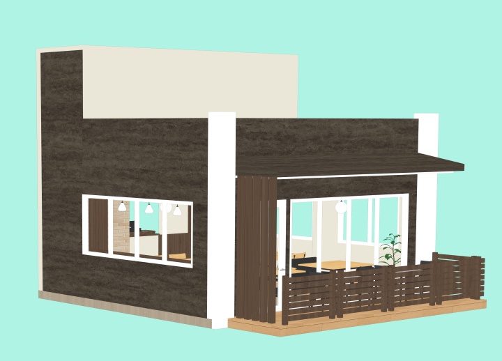 オシャレなカフェ(CLIP STUDIO用3D素材)