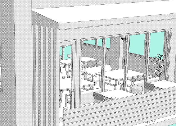 オシャレなカフェ(CLIP STUDIO用3D素材)