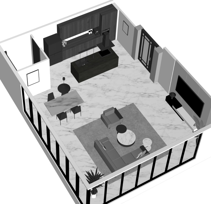 御曹司のリビング(CLIP STUDIO用3D素材)