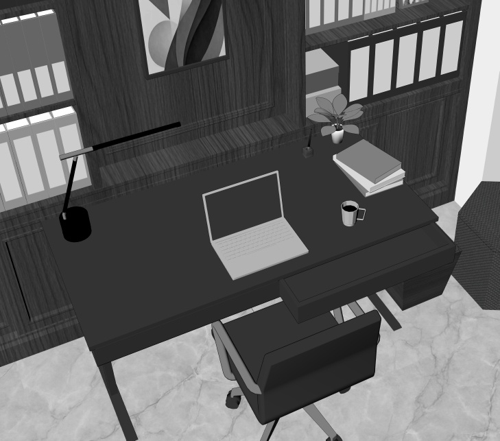 御曹司の書斎(CLIP STUDIO用3D素材)