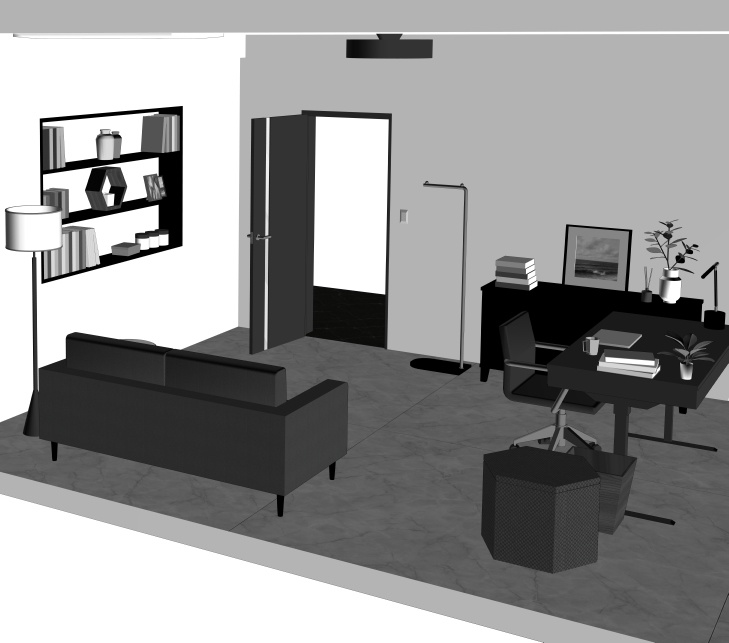 御曹司の書斎(CLIP STUDIO用3D素材)