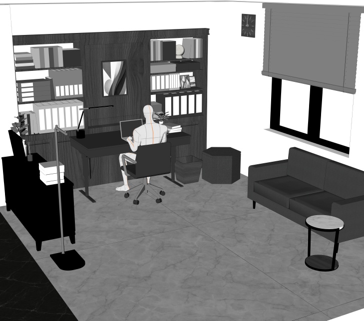 御曹司の書斎(CLIP STUDIO用3D素材)